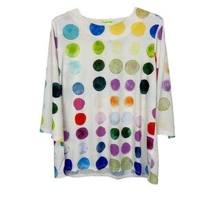 Trisha Tyler Dots Circle Jersey Print Top